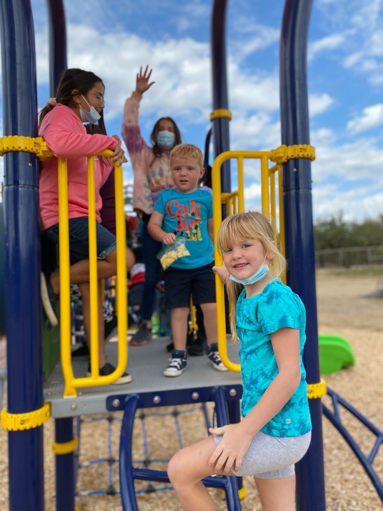 students playing on the new playground