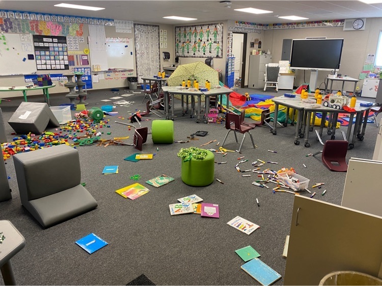 kindergarten classroom after leprechaun visit 
